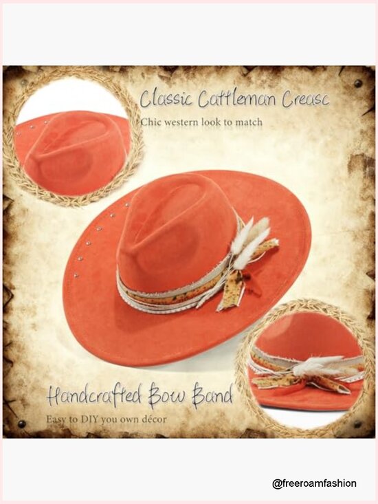 Wide Brim Fedora Hat Unisex Felt Panama Dress Up Hat One Size
